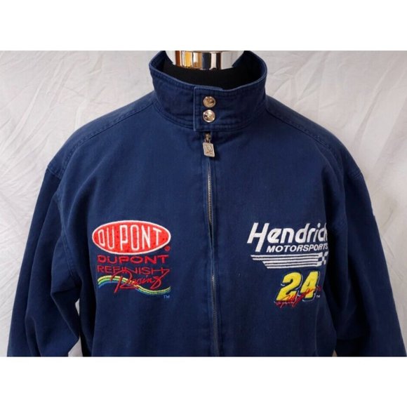 Dupont NASCAR Jeff Gordon 24 Hendrick Racing Canvas Quilt Lined Bomber Coat (M) - Picture 3 of 16